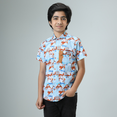 BOYS SHORT SLEEVE CASUAL SHIRT - REGULAR FIT