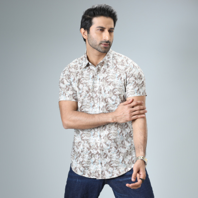 MENS SHORT SLEEVE CASUAL SHIRT - SLIM FIT